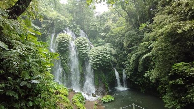 Air Terjun Spray di Buleleng, Bali, Senin (16/2/2026).