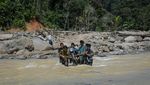 Tiga Jembatan Rusak Diterjang Banjir, Akses Desa Sibio-Bio Masih Terputus