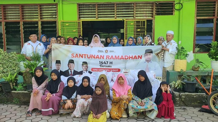 Gerindra Sumut salurkan bantuan ke Panti Asuhan. (Dok Gerindra Sumut)