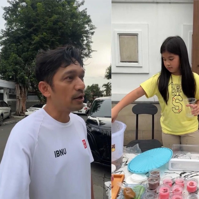Gemas! Anak Ririn Ekawati dan Ibnu Jamil Jualan Es Takjil