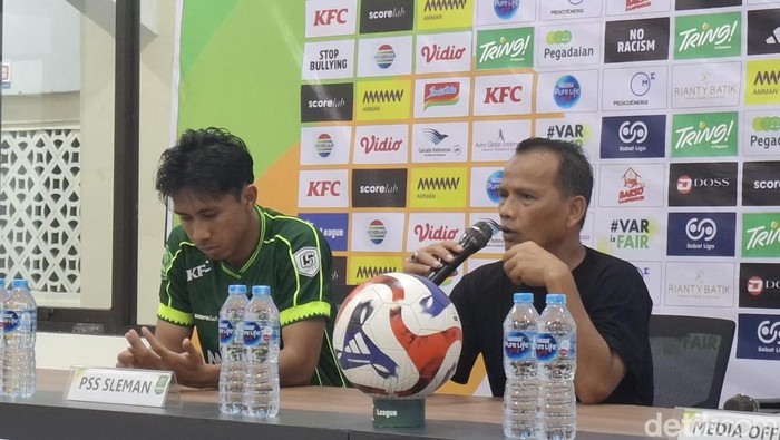 Jumpa pers PSS Sleman di Stadion Maguwoharjo, Sleman, Sabtu (21/2/2026).