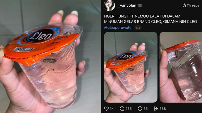 Duh! Netizen Temukan Kecoak Mengambang dalam Air Mineral Gelas