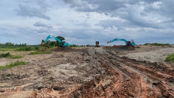 Lokasi diduga Galian C ilegal di Kabupaten Banyuasin yang dibongkar Polda Sumsel