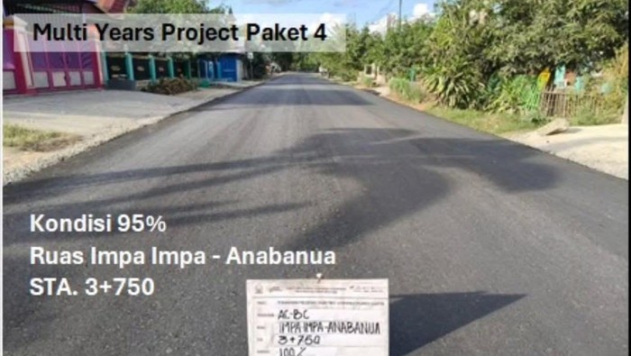 Progres pembangunan Jalan Impa-impa dan Anabanua di Wajo.
