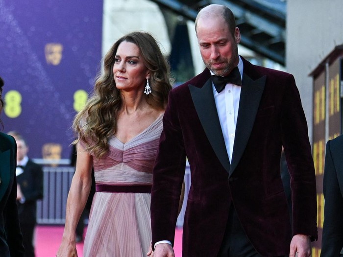 Britains William, Prince of Wales, and Catherine, Princess of Wales, arrive with Jane Millichip, CEO of the British Academy of Film and Television Arts and Lord-Lieutenant of Greater London Ken Olisa to the BAFTA Film Awards 2026, at the Royal Festival Hall, Southbank Centre, in London, Britain, February 22, 2026, REUTERS/Jaimi Joy/Pool