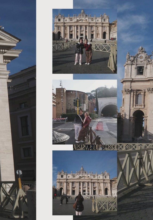 Sebagai pasangan kekasih, Gisel dan Cinta Brian tampil serasi dan kompak. Keduanya pun mengunjungi berbagai bangunan bersejarah di Roma. Foto: Instagram/@gisel_la