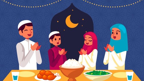 Ilustrasi imsak puasa di bulan Ramadan.