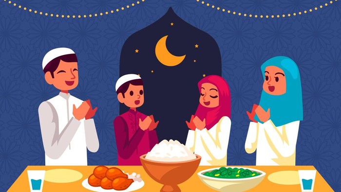 Ilustrasi imsak puasa di bulan Ramadan.