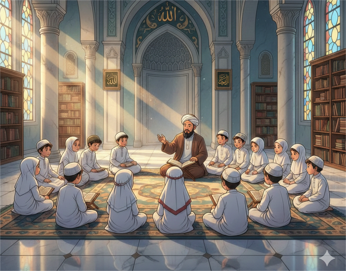Ilustrasi pesantren kilat anak-anak sekolah.