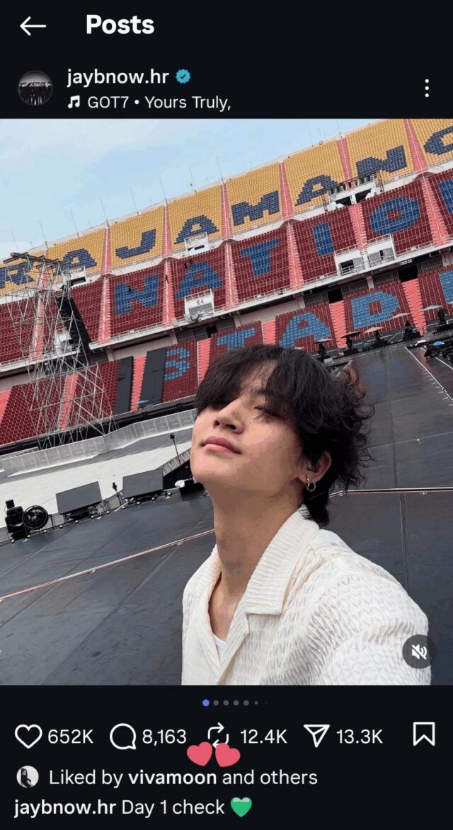 Jay B GOT7 dan Vivamoon digosipkan berpacaran. Vivamoon kedapatan menyukai postingan Instagram Jay B GOT7.