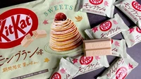 Mont Blanc Chestnut Kit Kat terinspirasi dessert klasik rasa kastanye yang manis dan creamy. Isi krim kastanye-rum dan cokelat putihnya lembut dan unik. Foto: The TakeOut