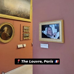 Aksi Aktivis Pasang Foto Andrew di Museum Louvre Tiru Banksy