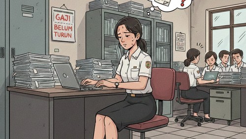 Ilustrasi pegawai honorer. (Gemini AI)