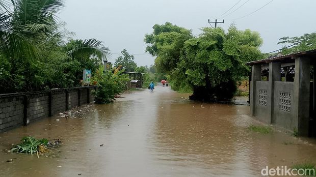 Kondisi banjir di Desa Seriwe, Kecamatan Jerowaru, Lombok Timur, NTB, Selasa (24/2/2026).