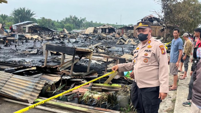 Lokasi kebakaran di Inhil, Riau. (dok Polres Inhil)