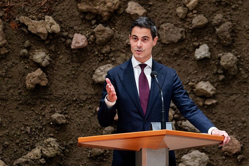 Den Haag, Netherlands - February 3:   Rob Jetten (D66) gestures during the plenary debate on the coalition agreement of the Dutch Parliament at Tweede Kamer on February 3, 2026 in Den Haag, Netherlands. (Photo by John Beckmann/DeFodi Images/DeFodi via Getty Images)