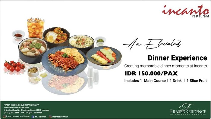 Suasana Dinner Hangat dengan Menu Spesial di Fraser Residence Sudirman