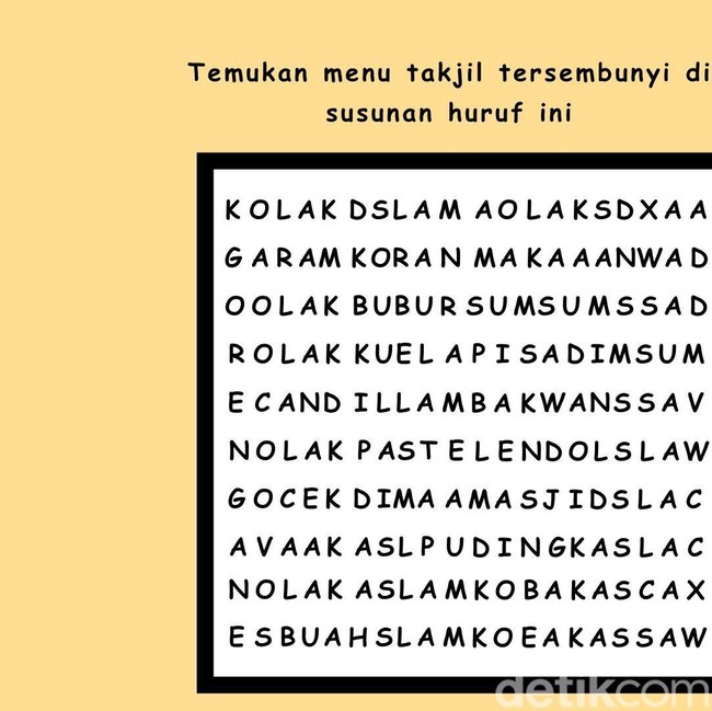 Ada Takjil Tersembunyi di Gambar Ini, Share 5 Kata Pertama yang Terlihat!