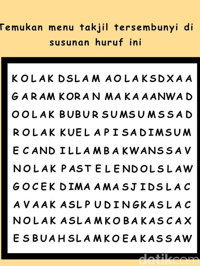 Ada Takjil Tersembunyi di Gambar Ini, Share 5 Kata Pertama yang Terlihat!