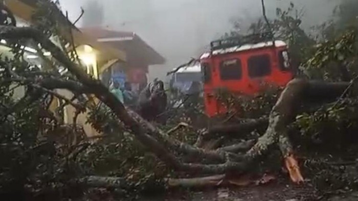 Bukit di Gunung Bromo longsor