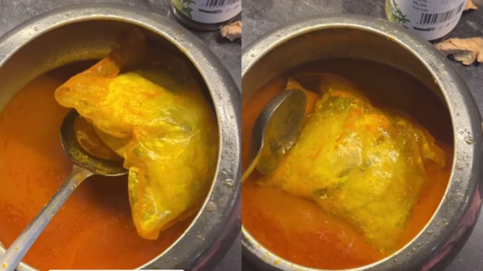 Drama Dapur, ART Masak Ayam dengan Plastik Masih Nempel!