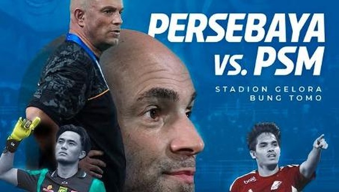 Persebaya Surabaya Vs PSM Makassar dalam laga Super League 2025/2026 di Stadion Gelora Bung Tomo (GBT), Surabaya.