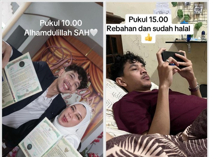 Kisah viral pasangan pilih nikah sederhana di KUA. Tanpa pesta mewah, momen akad tetap sakral, hangat bersama keluarga, hingga bisa santai rebahan setelah sah.