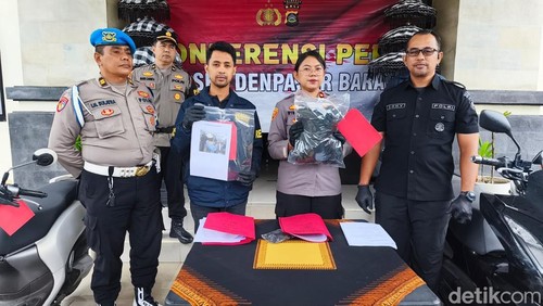 Konferensi pers di Mapolsek Denpasar Barat, Kamis (26/2/2026).