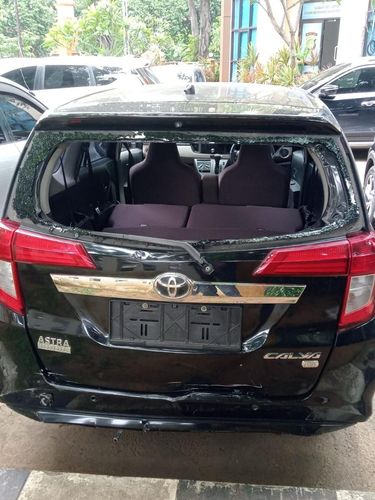 Penampakan mobil Cayla rusak usai ugal-ugalan di Jakarta Pusat, Kamis (26/2/2026).