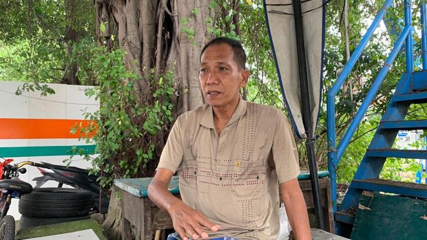 Saksi bernama Wawa (53), warga RT 10 RW 04, Kelurahan Pasar Baru, Jakarta Pusat. (Taufiq S/detikcom)