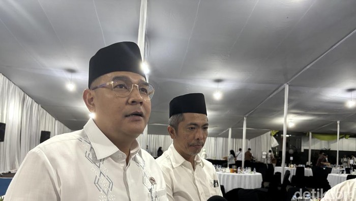 Wamen ATR/BPN Ossy Dermawan di acara buka puasa bersama Kementerian ATR/BPN, Jakarta, Kamis (26/2/2026)