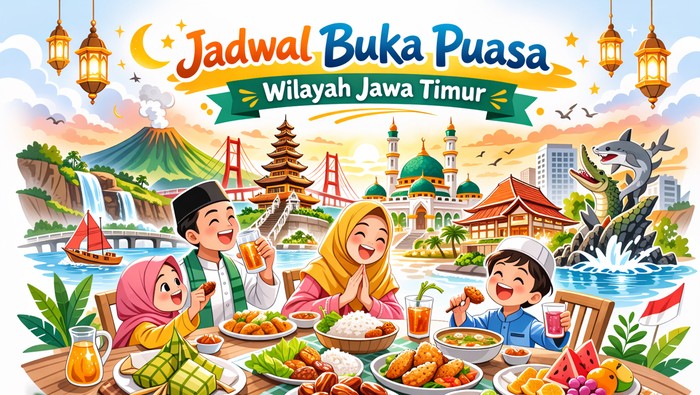 Jadwal buka puasa untuk wilayah Jawa Timur.
