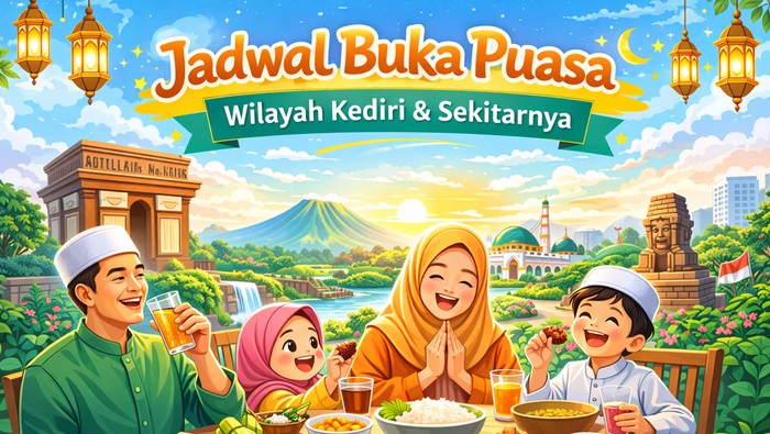 Jadwal buka puasa untuk wilayah Kediri dan sekitarnya.