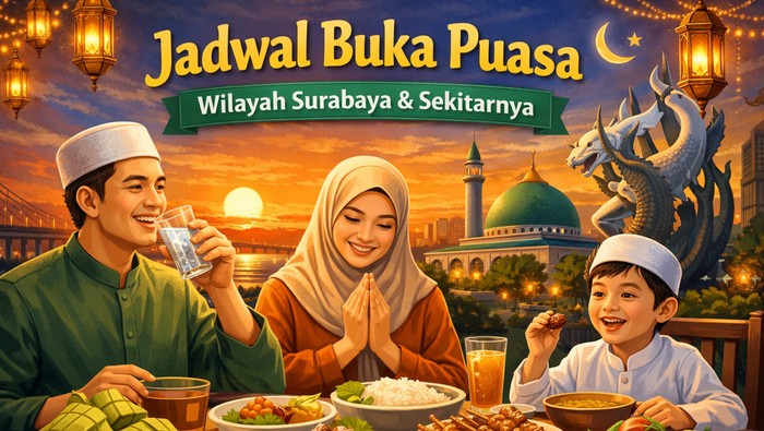Jadwal buka puasa untuk wilayah Surabaya dan sekitarnya.