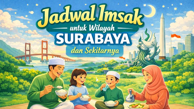 Jadwal Imsak Surabaya dan Sekitarnya Minggu 15 Maret 2026