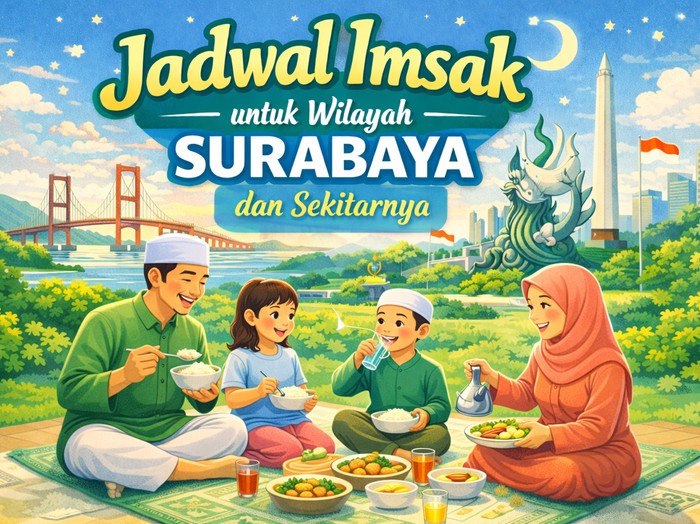 Jadwal imsak untuk wilayah Surabaya dan sekitarnya.