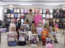 Kapolres Grobogan Ajak Anak Yatim Piatu-Lansia Belanja Kebutuhan Lebaran