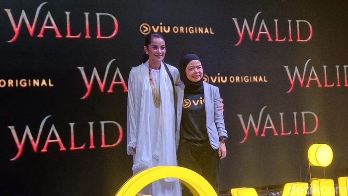 Olla Ramlan saat jumpa pers serial Walid di kawasan Senayan, Jakarta Pusat.