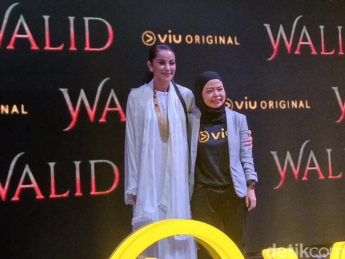 Olla Ramlan saat jumpa pers serial Walid di kawasan Senayan, Jakarta Pusat.