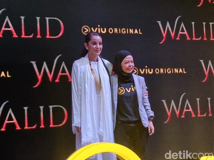 Olla Ramlan saat jumpa pers serial Walid di kawasan Senayan, Jakarta Pusat.