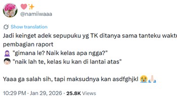 Naik kelas, sih... Foto: X/namiiwaaa