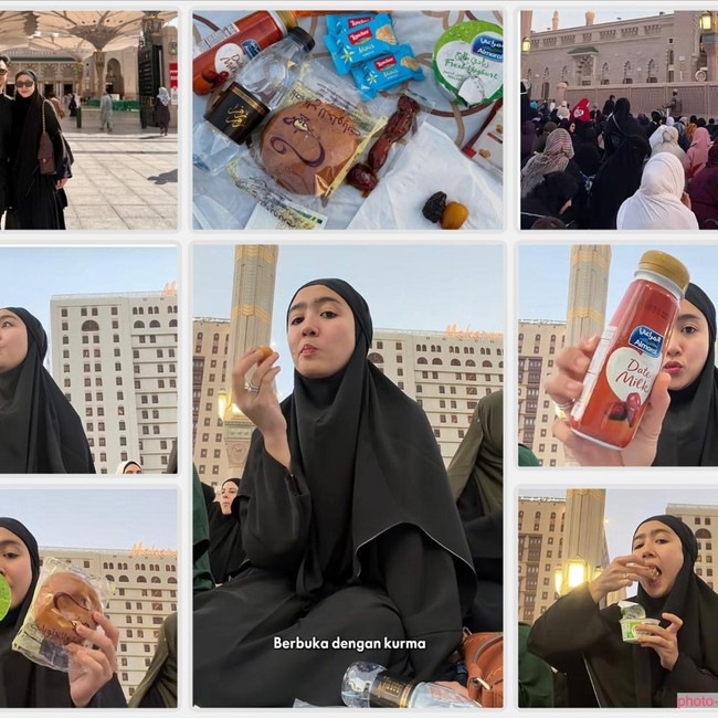 Febby Rastanty Umrah saat Ramadan, Rasakan Buka Puasa di Madinah