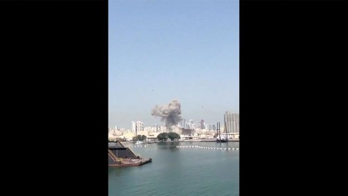 This video grab taken from UGC images posted on social media on February 28, 2026, and verified by AFPTV teams in Paris, shows show the moment of a strike on a U.S. base in Bahrain. A centre for the US Fifth Fleet headquarters in Bahrain has been hit in a missile attack, Bahrain said on February 28, as Iran vowed retaliation following US and Israeli strikes. (Photo by various sources / AFP) / - Israel OUT / RESTRICTED TO EDITORIAL USE - MANDATORY CREDIT AFP -  SOURCE: UGC / UNKNOWN - DISTRIBUTED AS A SERVICE TO CLIENTS - NO RESALE - NO ACCESS ISRAEL MEDIA/PERSIAN LANGUAGE TV STATIONS OUTSIDE IRAN/ STRICTLY NO ACCESS BBC PERSIAN/ VOA PERSIAN/ MANOTO-1 TV/ IRAN INTERNATIONAL/RADIO FARDA - AFP IS NOT RESPONSIBLE FOR ANY DIGITAL ALTERATIONS TO THE PICTURES EDITORIAL CONTENT /
