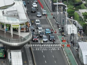 ETLE Drone Presisi Korlantas Kawal Ngabuburit di Kawasan Thamrin-Wijaya Kusuma