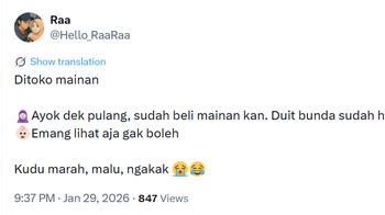 Mau lihat-lihat doang kok, Bun. Foto: X/Hello_RaaRaa