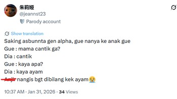 Cantik itu relatif. Foto: X/jeannst23