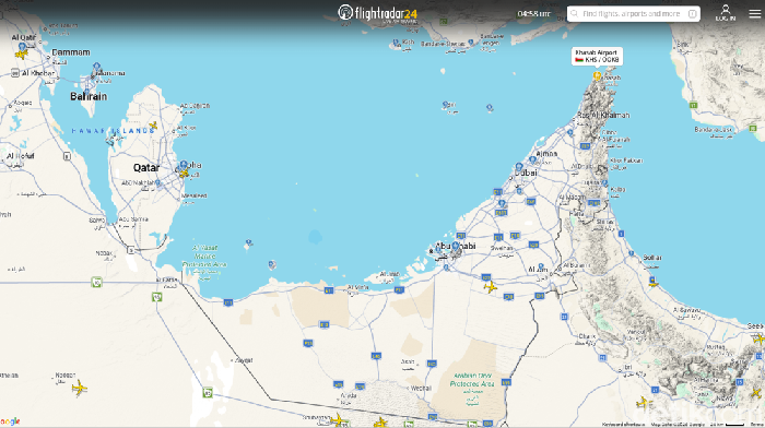 Langit Dubai di Flightradar24 Saat Israel Serang Iran