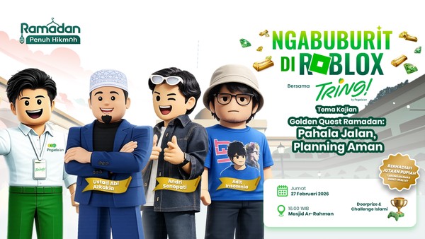 Kajian Ramadhan Roblox by Pegadaian: Golden Quest Ramadhan, Setiap amal baik di Ramadhan ibarat mengumpulkan gold coin untuk masa depan. 
