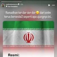 Zaskia Adya Mecca juga mengungkapkan rasa berdukanya melalui Instagram Story. Ia me-repost kabar meninggalnya Ali Khamenei. “Ramadhan ter dar der dor dari smlm terus berandai2 seperti apa ujungnya ini..” tulis Zaskia. Foto: Instagram