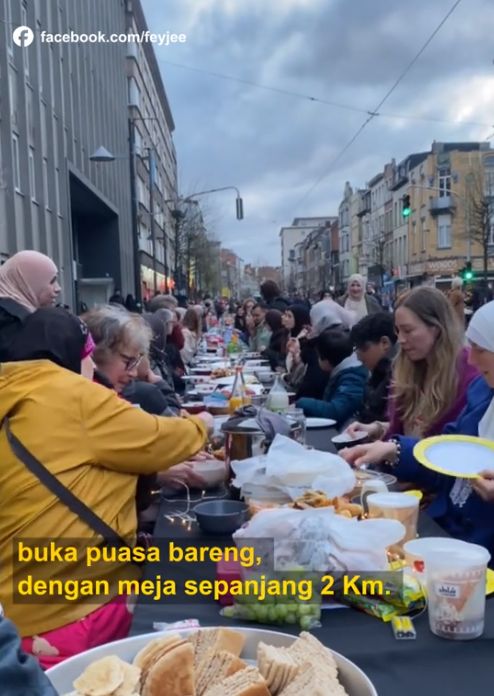 Pemandangan Unik! 7.000 Orang di Belgia Bukber dan Rayakan Paskah Bersama